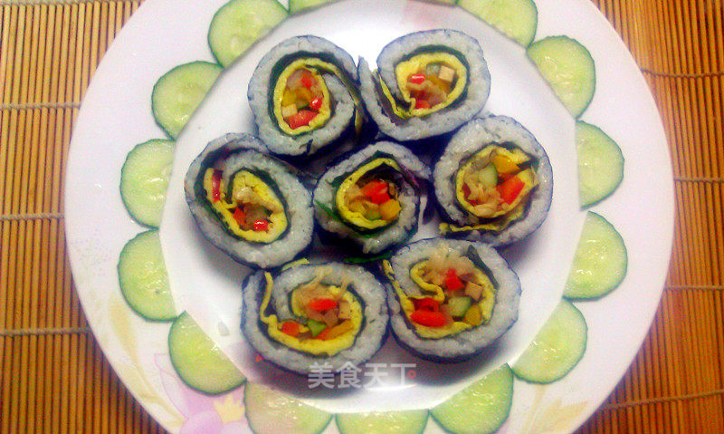 Double Purple Zhengyan Egg Skin Rice Roll-perilla Series 3 recipe