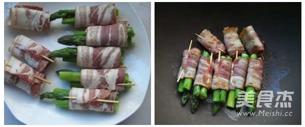 Pan-fried Bacon and Asparagus Rolls recipe