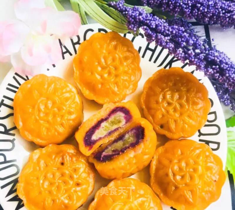 Lotus Seed and Purple Sweet Potato Pumpkin Cake recipe