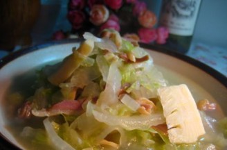 Salted Duck, Winter Bamboo Shoots and Cabbage Soup recipe