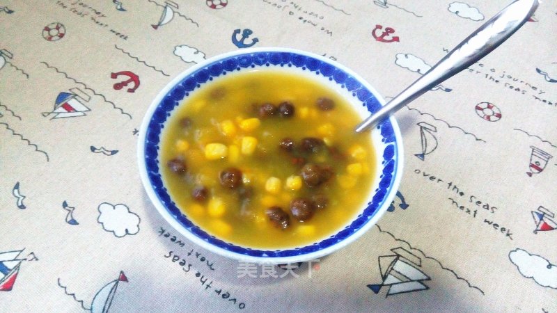 Pumpkin Soup with Yam and Beans recipe