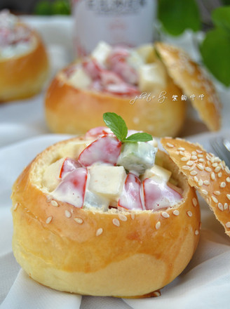 Fruit Salad Bread Cup recipe