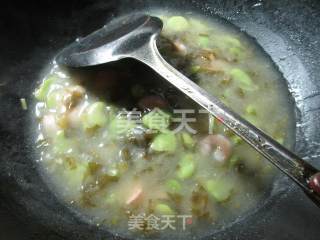 Broad Bean Soup with Shrimp and Pickled Vegetables recipe