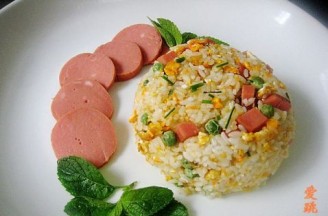 Fried Rice with Pea Ham and Eggs recipe