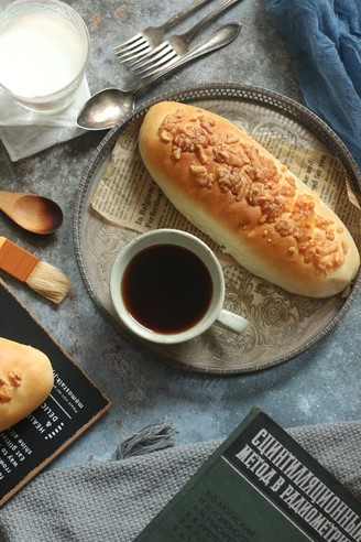 Taro Mashed Pork Floss Bread recipe