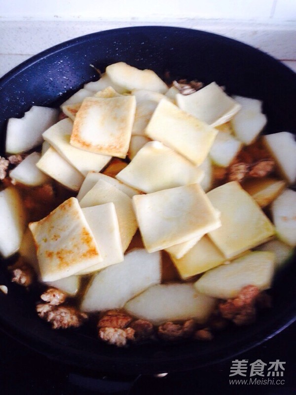 Grilled Winter Melon with Chiba Tofu with Minced Meat recipe