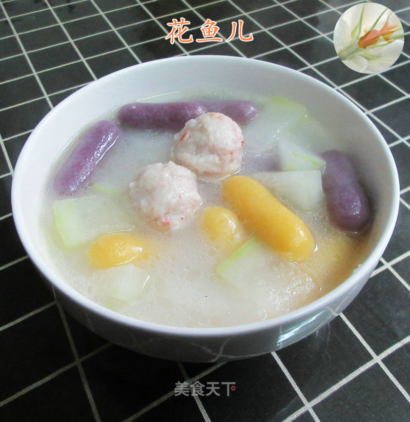 Shrimp Flavour Ball Winter Melon Three-color Cheese Rice Cake recipe