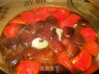 Three Fresh Soup with Tomato and Mushroom Meatballs recipe