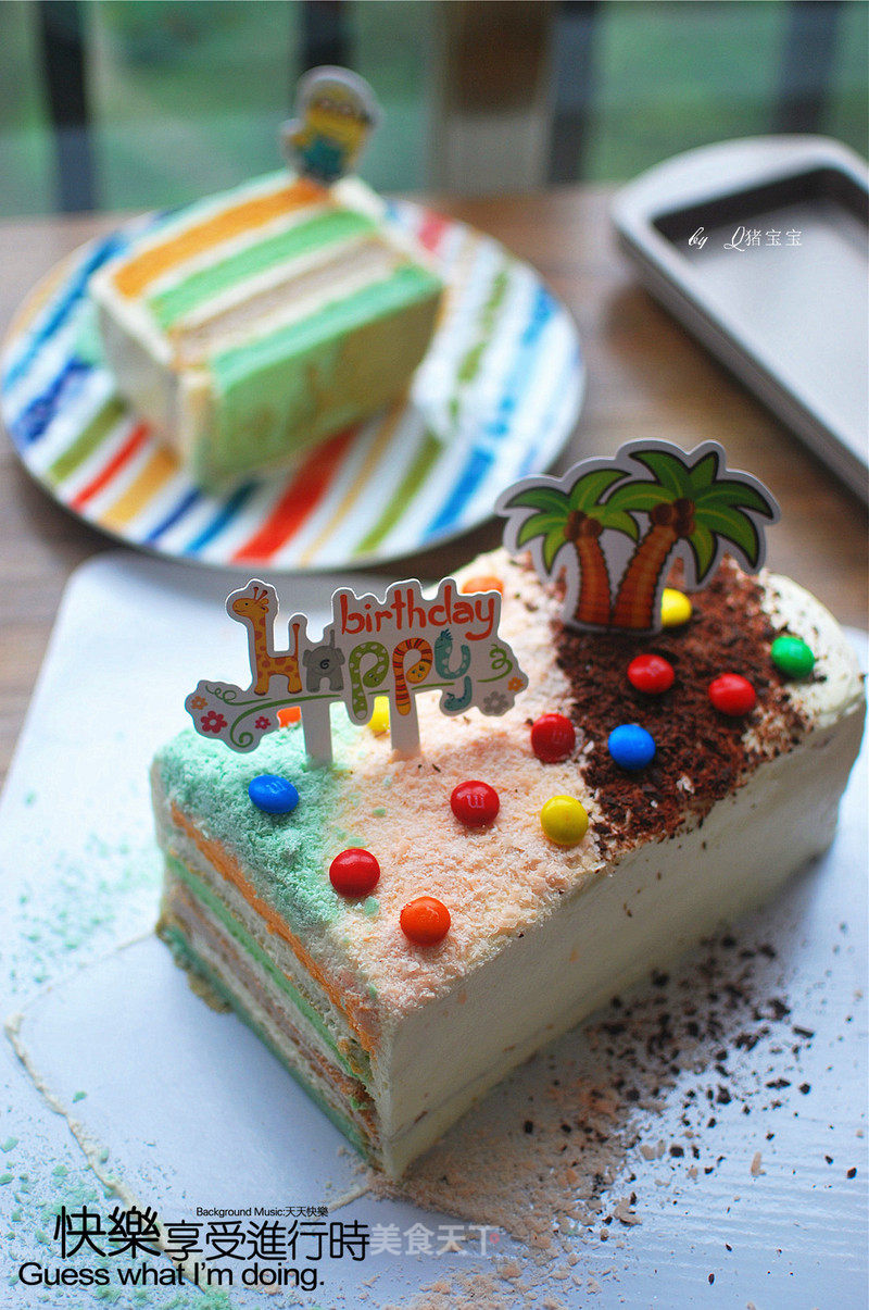 Rainbow Cake (rectangular) recipe