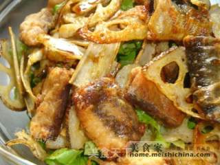 Burdock Saury Salad recipe