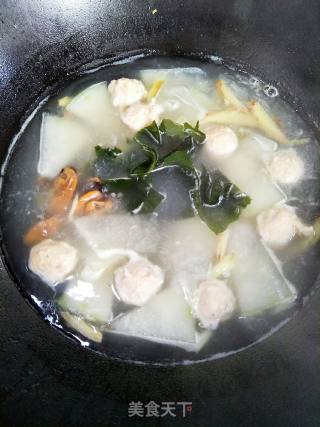 Winter Melon Shrimp Ball Seaweed Soup recipe