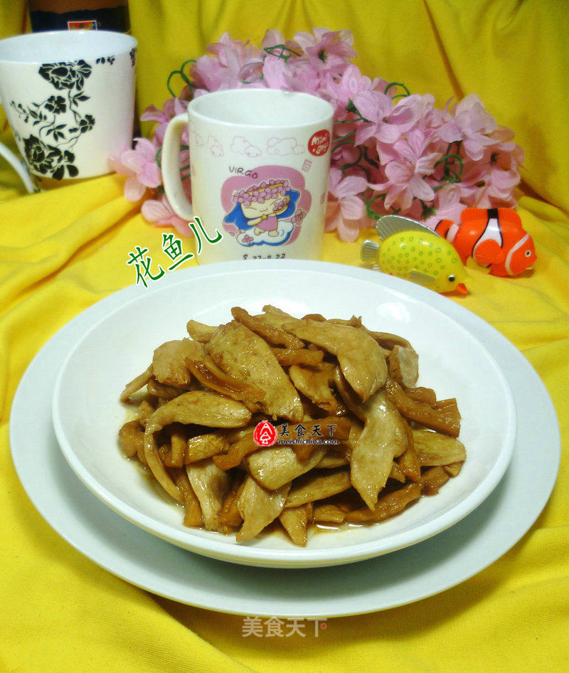 Stir-fried Soy Protein with Dried Radish recipe