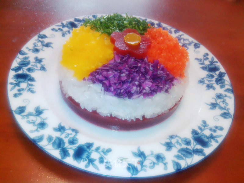 Blue and White Porcelain Rice with Vegetables recipe
