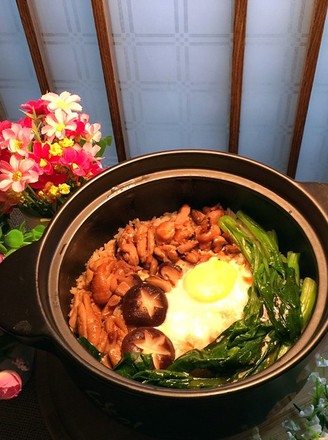 Mushroom Chicken Claypot Rice recipe