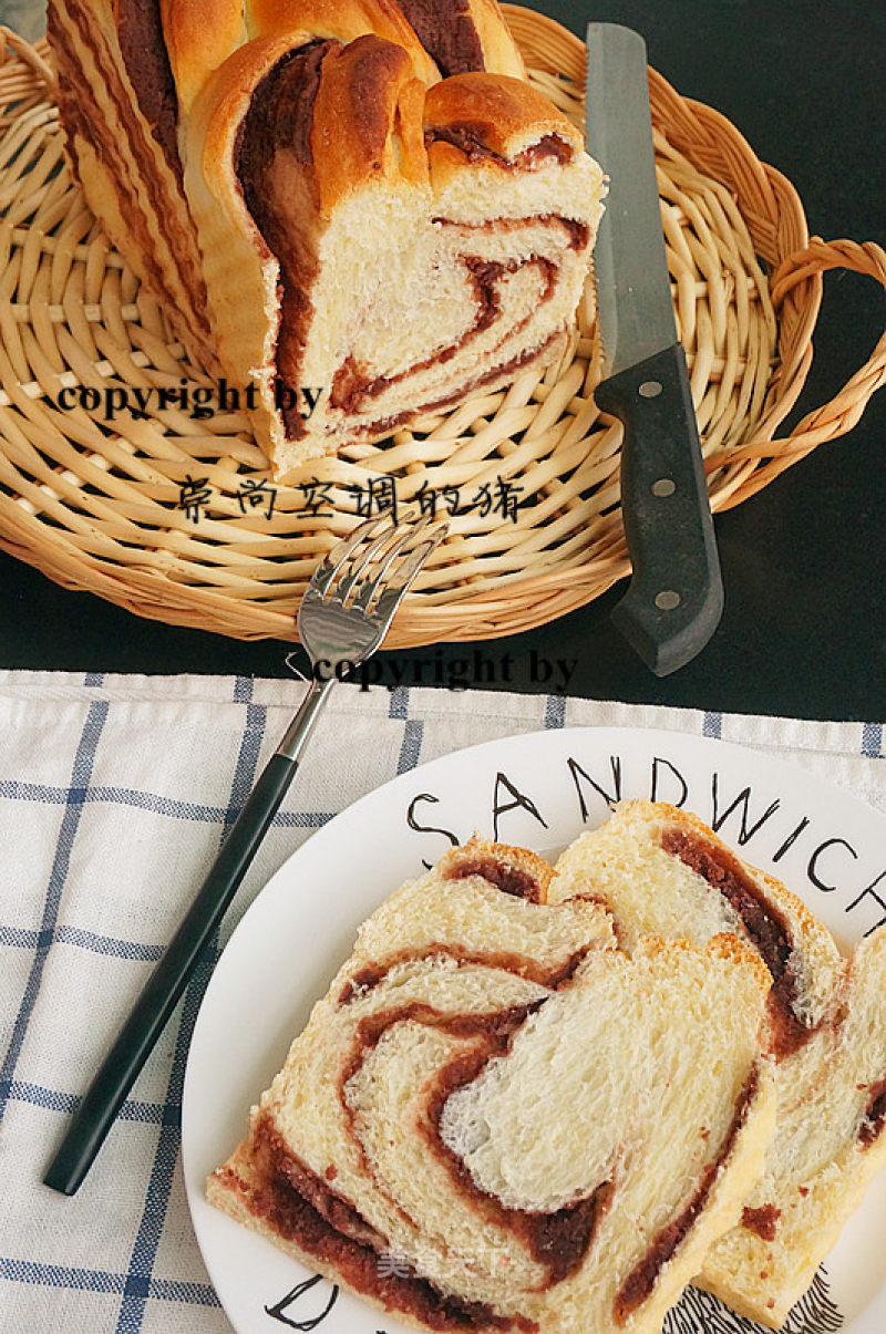 Marble Bean Paste Toast recipe