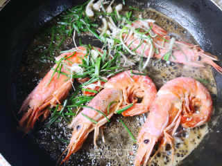 Fried Prawns with Wild Garlic recipe