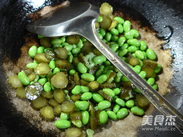 Fried Edamame with Pickled Cucumber recipe