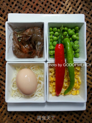 Jianghu Cheats-god Speed Vegetables-slimming Eggs Braised Shrimp, Whitebait, Pea Corn Kernels recipe