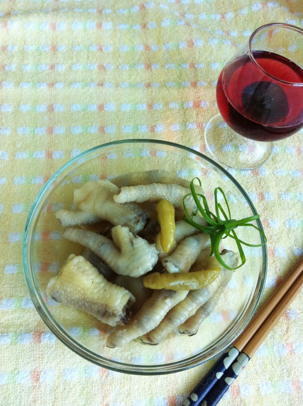 Marinated Chicken Feet with Pickled Peppers recipe