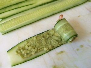 Cucumber Guacamole Rolled Shrimp recipe