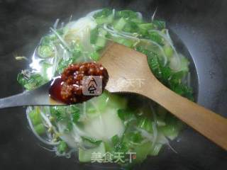 Green Vegetable Mung Bean Sprout Rice Cake Soup recipe