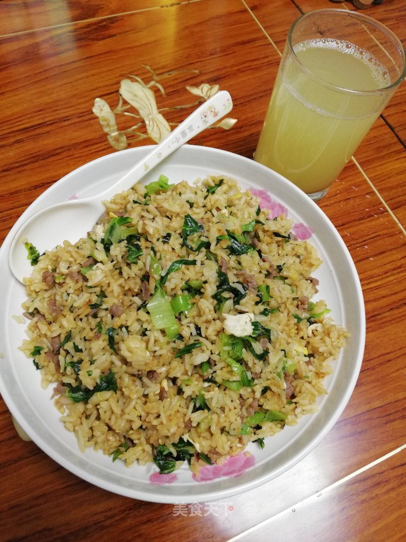 Fried Rice with Minced Beef and Coleslaw recipe