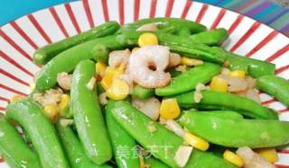 Stir-fried Sweet Beans with Shrimp and Corn recipe