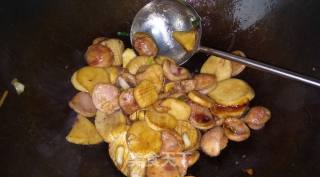 Fried Sausage with Pleurotus Eryngii recipe