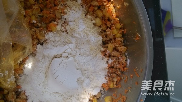 Carrot Corn Chicken Cake recipe