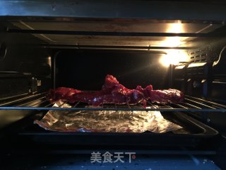 Red Glutinous Barbecued Pork# Oven美食# recipe