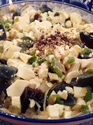 Stir-fried Preserved Egg with Tofu recipe