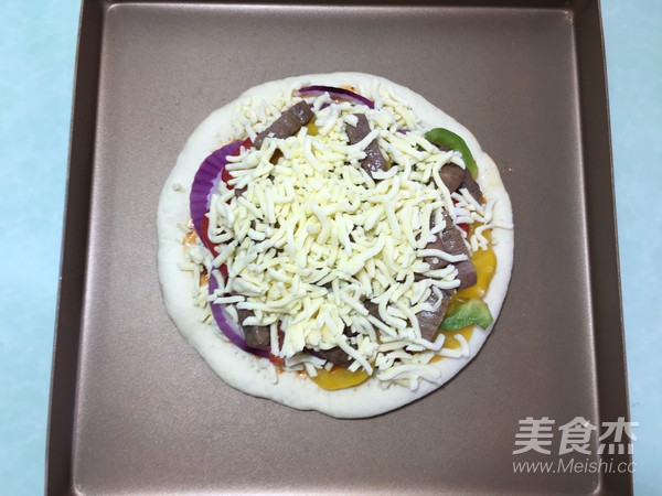 Delicious Steak Pizza recipe