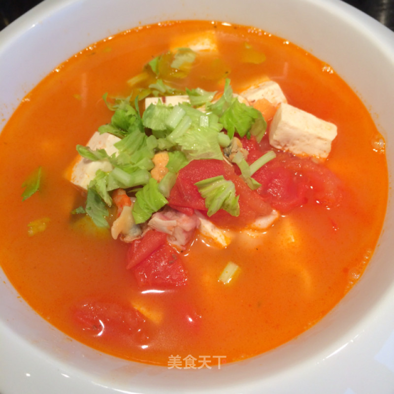 Tomato Seafood Tofu Soup recipe