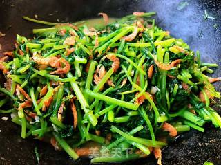 Stir-fried Krill with Garlic and Chrysanthemum recipe