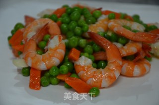 Fried Shrimp with Peas recipe