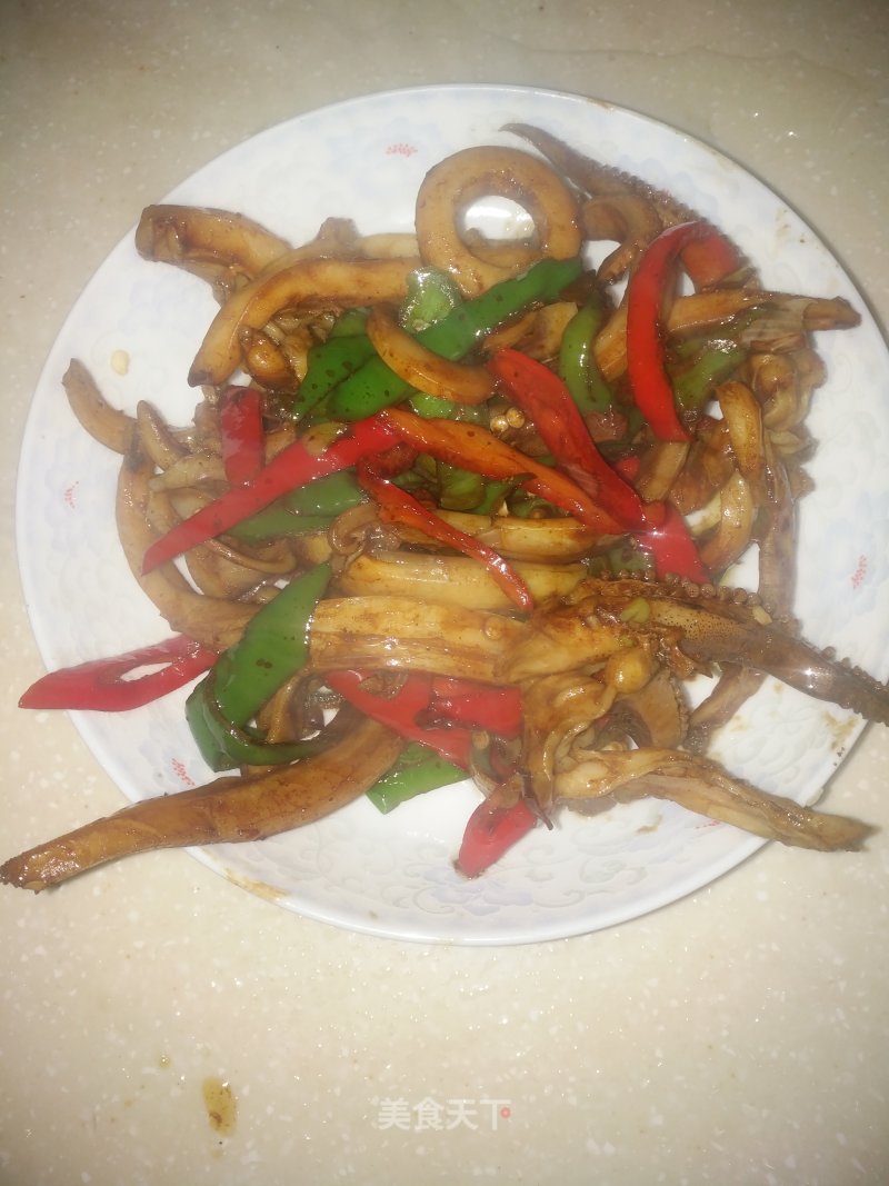 Braised Squid with Double Peppers recipe