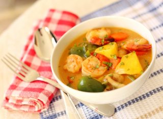 Curry Braised Shrimp and Mixed Vegetables recipe