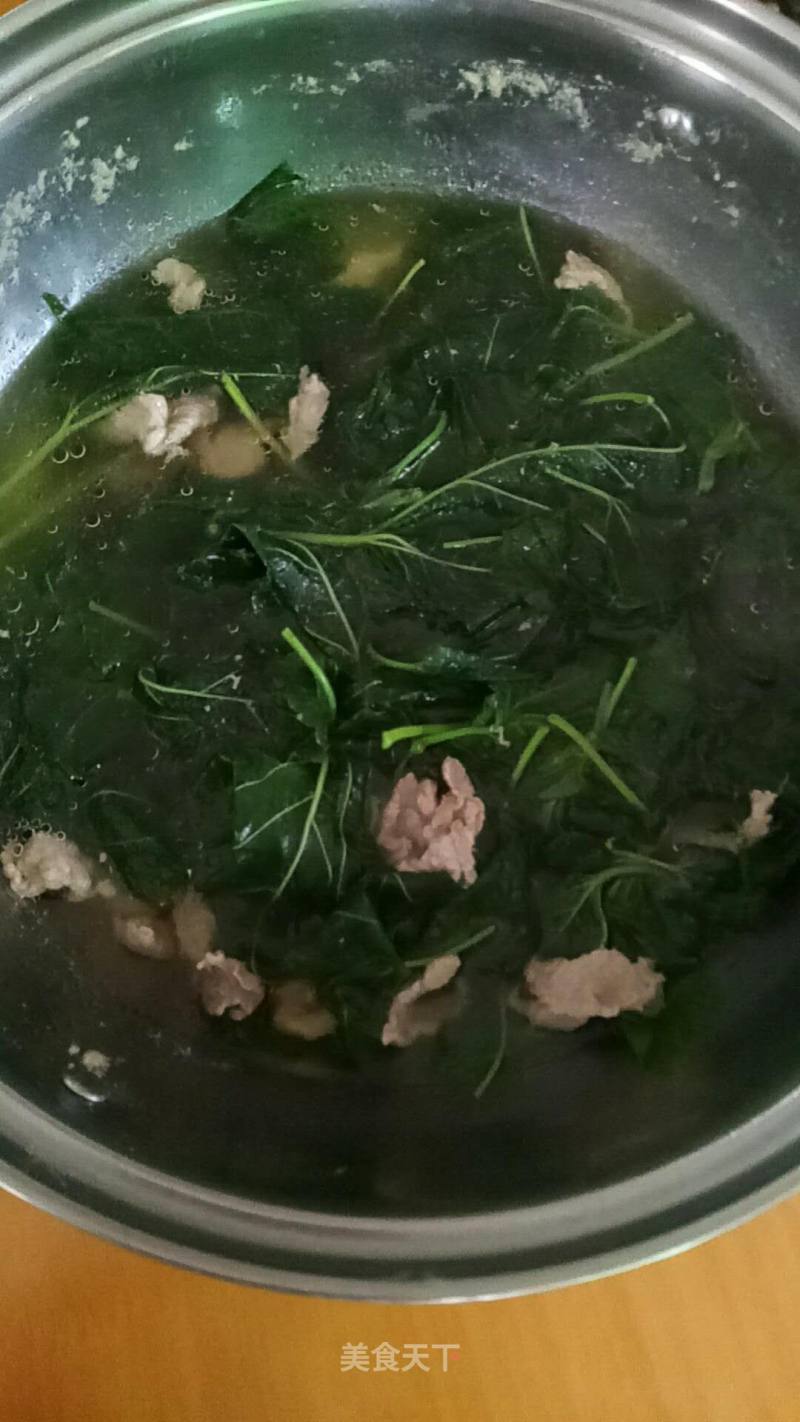 #春野菜#-mulberry Leaf Lean Meat Soup recipe