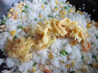 Fried Rice with Corn Shrimp and Egg recipe