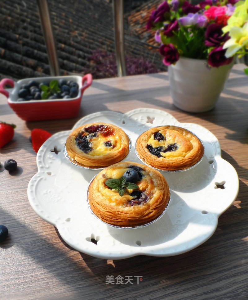 #aca烤明星大赛#blueberry Egg Tart recipe
