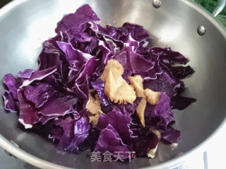 Roasted Purple Cabbage with Hericium recipe