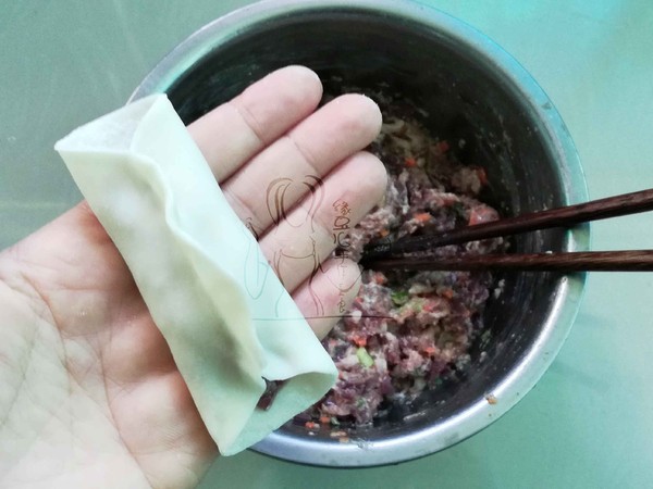 Red Cabbage and Fresh Pork Pot Stickers recipe