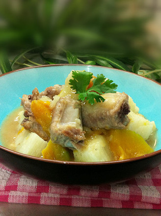 Braised Pork Ribs with Pumpkin and Yam recipe