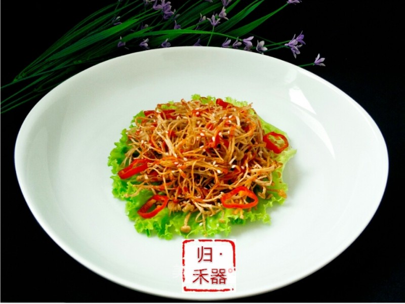Fried Enoki Mushroom recipe