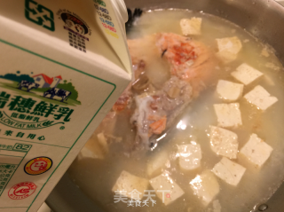 Salmon Milk Tofu Soup recipe