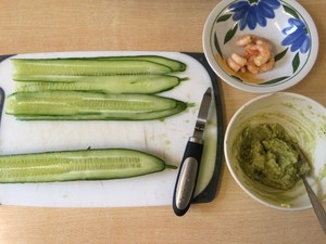 Cucumber Guacamole Rolled Shrimp recipe