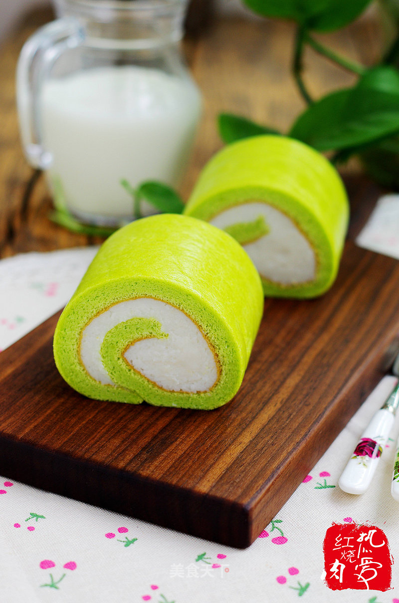 #aca Baking Star Competition# Spinach and Yam Mud Cake Roll recipe