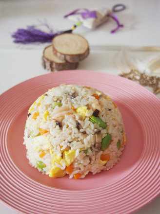 Fried Rice with Seafood and Mushrooms recipe