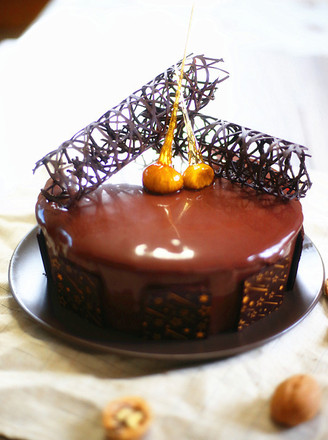 Chocolate Mirror Mousse Cake