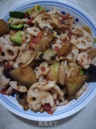 Stewed Eggplant with Lotus Root recipe